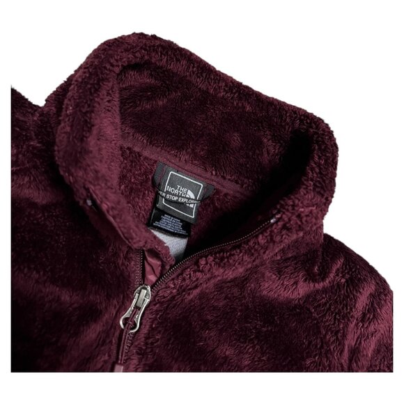 The North Face Burgundy Faux Fur FLEECE Outdoor Fall Spring Jacket Womens XS - Picture 4 of 6